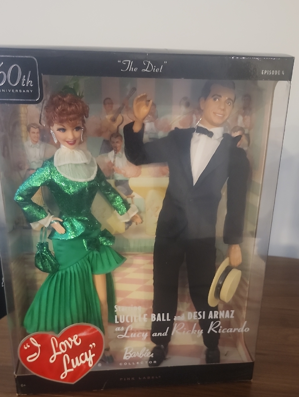 Barbie I Love Lucy Lucille Ball & Desi Arnaz Dolls Green Black